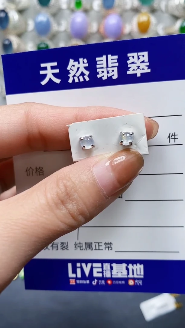【闪购商品】翡翠耳饰银S925镶嵌0321