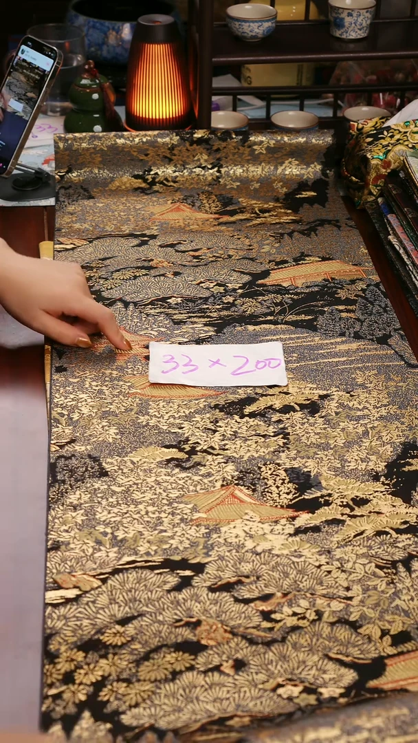 【西阵织登鹳雀楼黑金单面】中国风干泡织锦茶席33*200