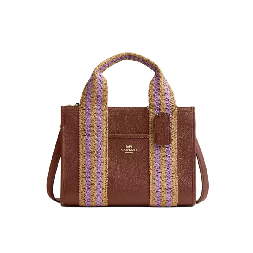 COACH蔲驰 Smith 24手提包 中号 女款红木色CBG91IMR0B