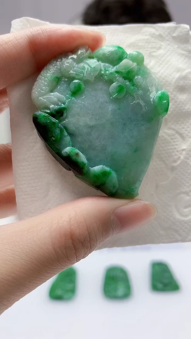 【闪购商品】定制翡翠未镶嵌4688zm-毛货挂件寿桃33