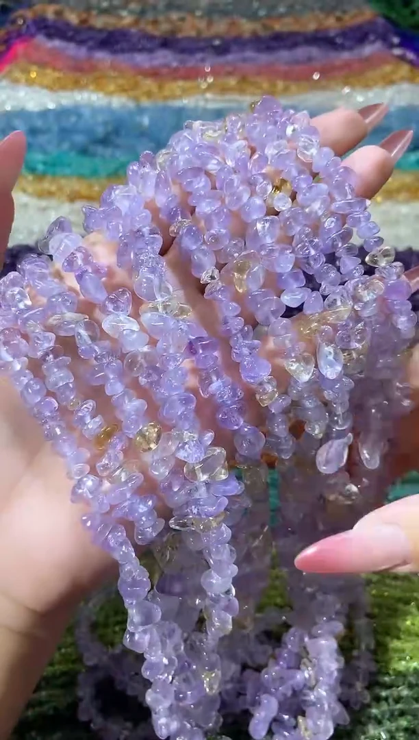水晶珠宝半成品未镶嵌aaa紫黄晶