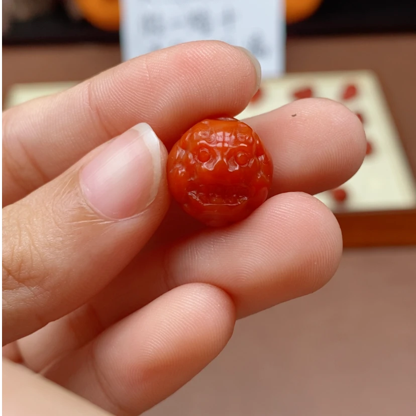 南红玛瑙桶珠顶珠貔貅卡15mm腰珠项链配件直播间选购多样性发一