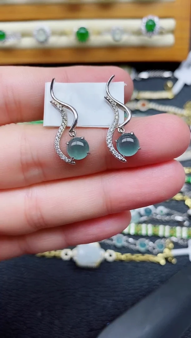 银S925镶嵌戒指翡翠1