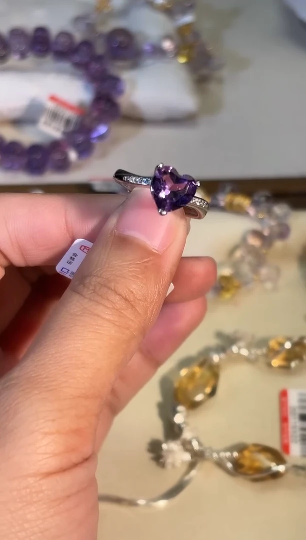 银S925镶嵌戒指水晶g445多样性发货一件