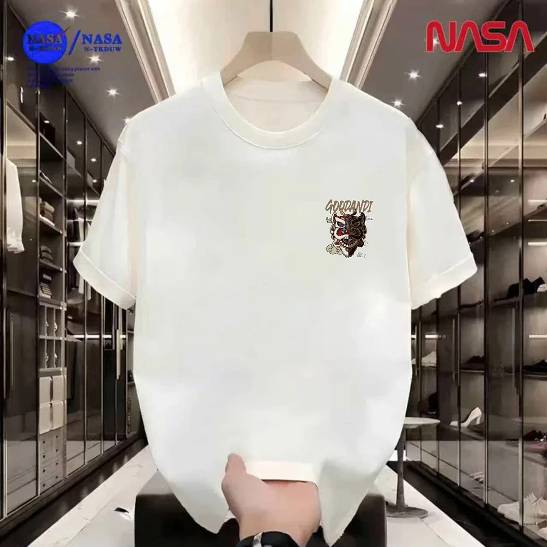 NASA联名纯棉夏季圆领短袖T恤微宽松时尚男女同款休闲百搭