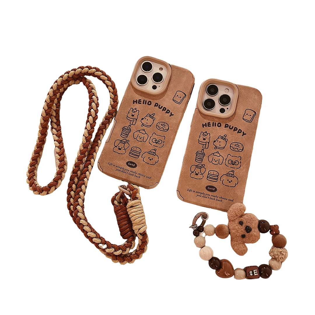 ins棕色小狗头像适用苹果16Promax手机壳phone15可爱华为小米vivo