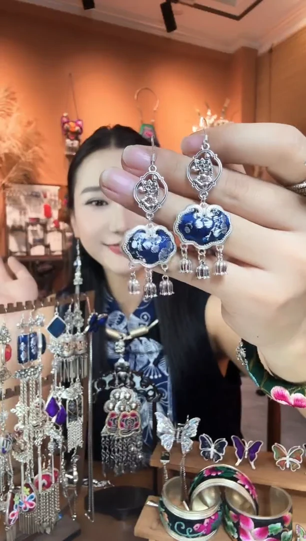 刺绣纯手工民族风耳环