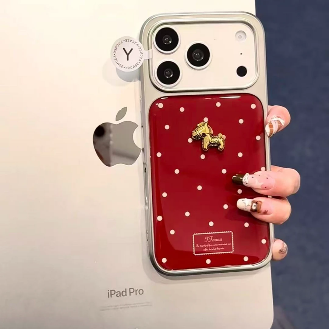 向日壳英文波点适用苹果15Pro手机壳13/XSMax/xr/12女16/14p