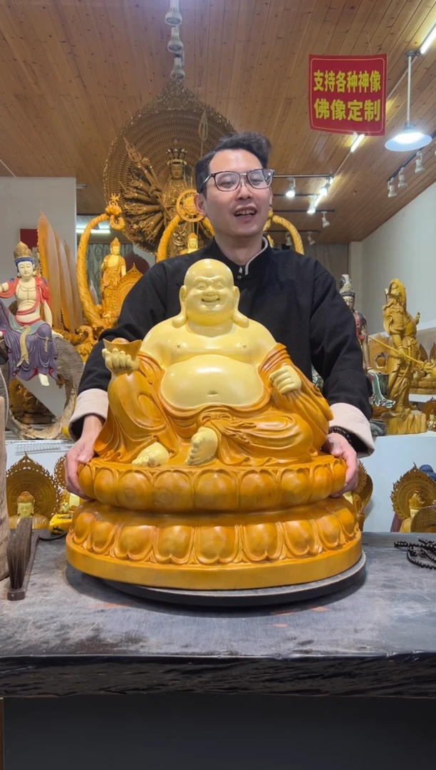 香樟木弥勒佛50cm宽58cm高