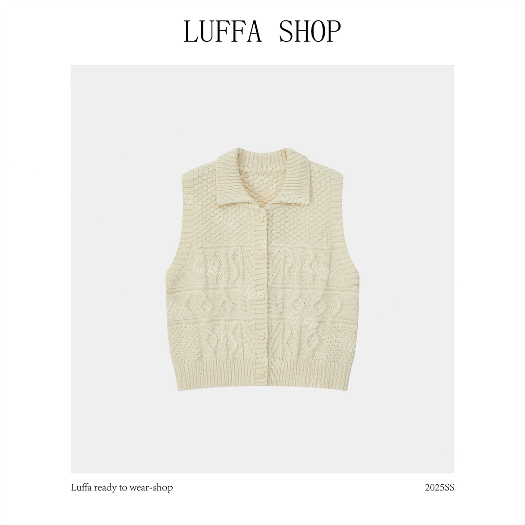 【Luffa shop】“芬兰漫雪”韩版百搭显瘦设计感针织马甲MJ20251108
