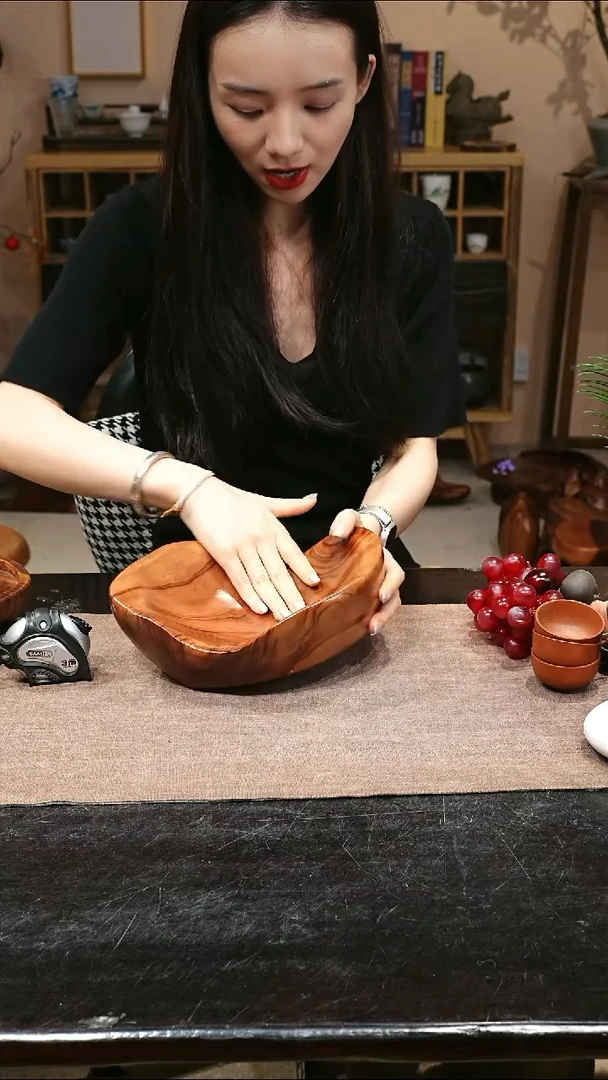 木香樟木原木异形果盘29