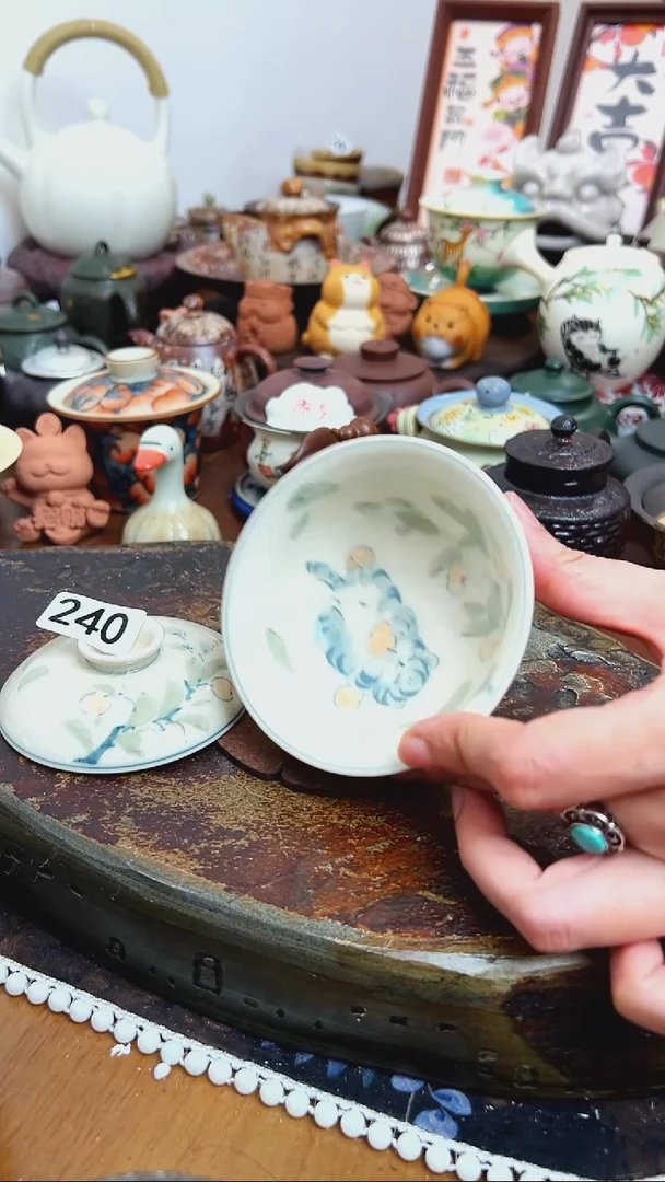 【 茶瓷物语】猫猫盖碗240