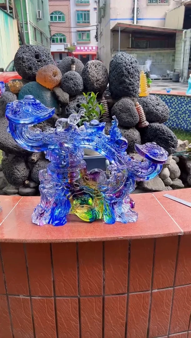 【闪购商品】泥塑古法琉璃大如意摆件