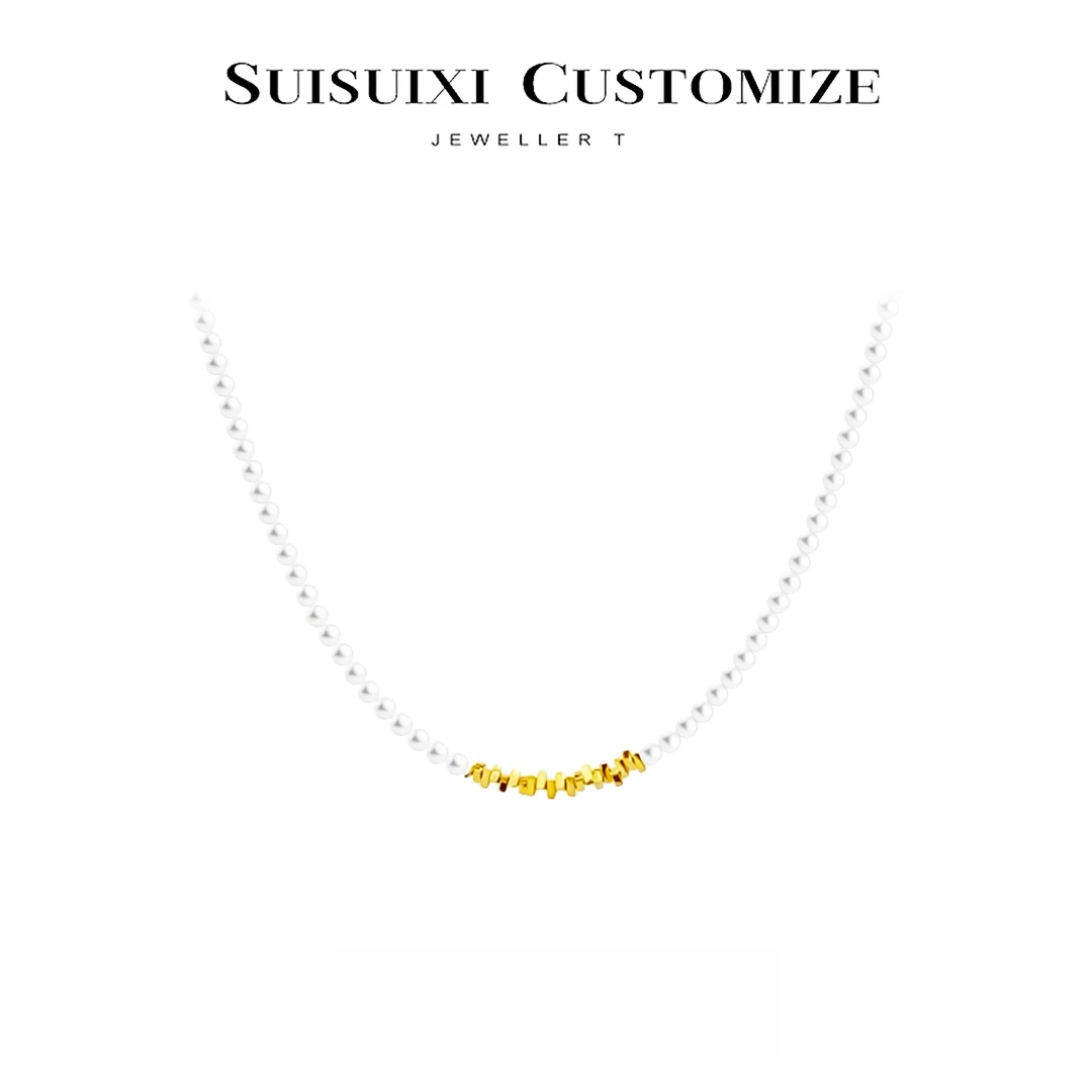 坠链均925银 【岁岁金】925银法式甜美温柔小米珠气质项链