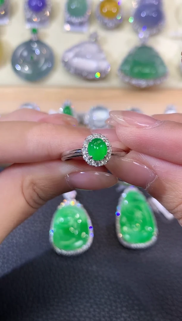 翡翠戒指18K金镶嵌夏日珠宝C11