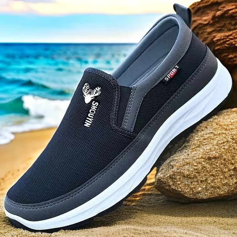 上班老北京健步鞋春季透气帆布鞋运动鞋子爸爸鞋老人健步鞋