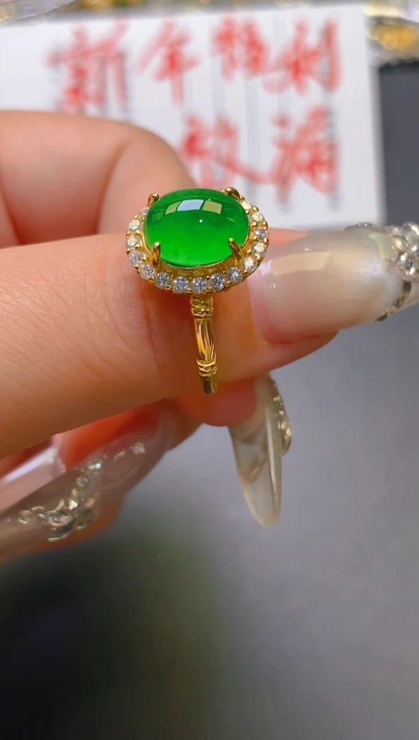 【闪购商品】翡翠耳饰银S925镶嵌天然A货翡翠1