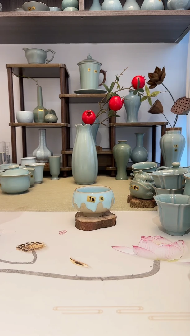 杯子18熔岩杯 天青釉一级精品 主人杯品茗杯艺术品*
