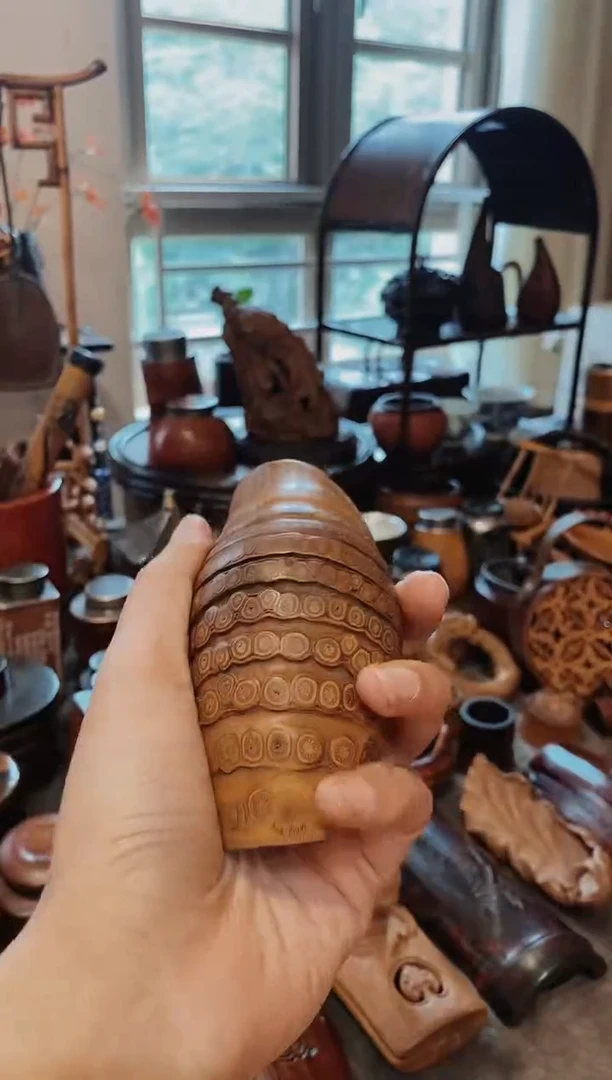 陶瓷老竹根满钉款茶则
