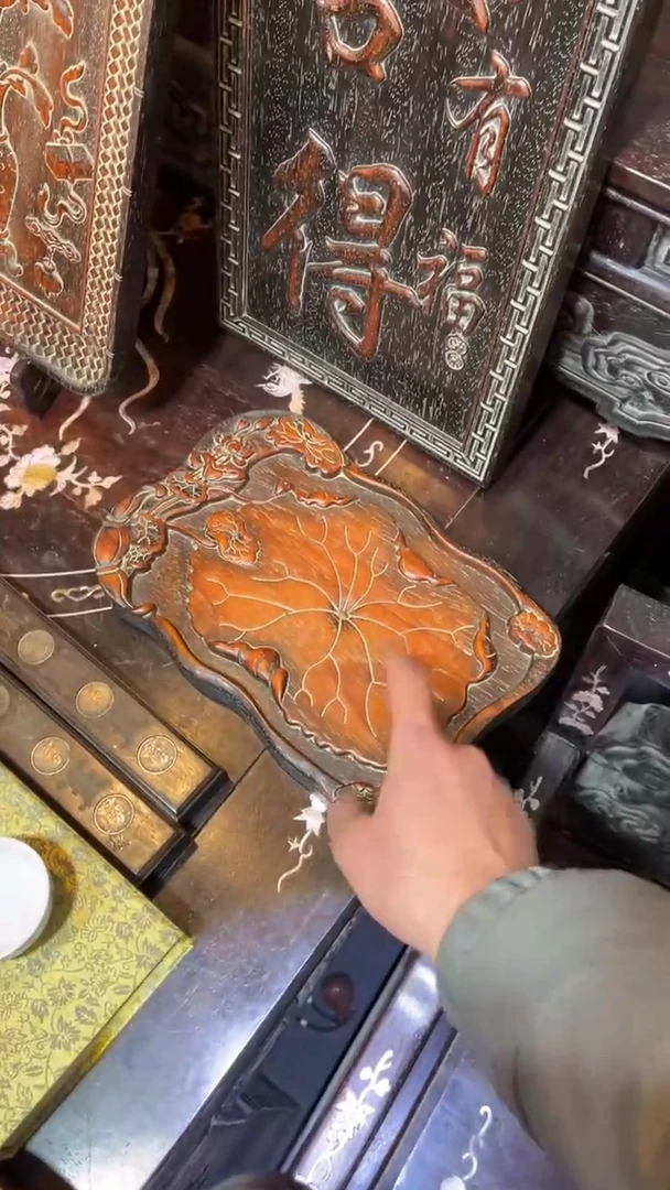 【闪购商品】非洲紫檀（红花梨）30x20cm赏盘