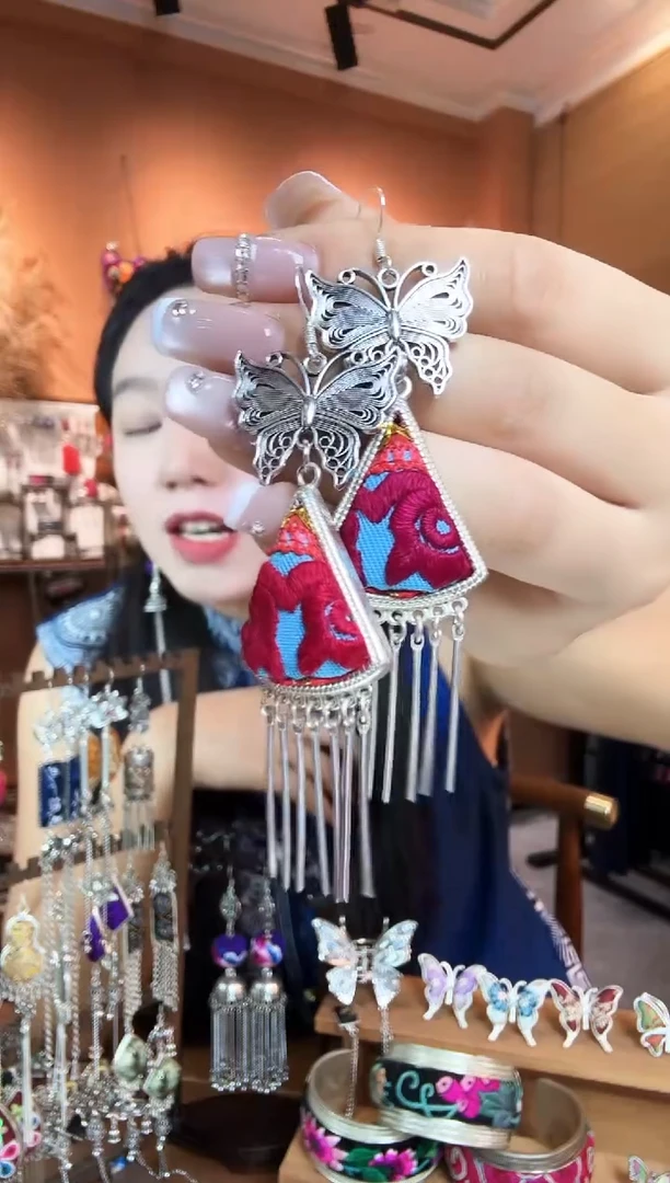 刺绣纯手工民族风耳环