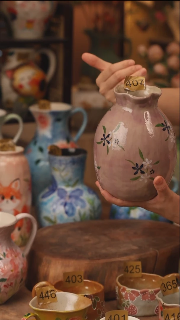 陶瓷景德镇设计师手作花器摆件侘寂风407