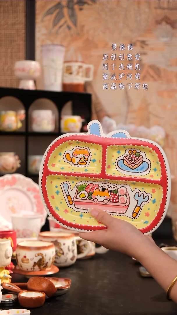 摆件景德镇手工手绘设计师款