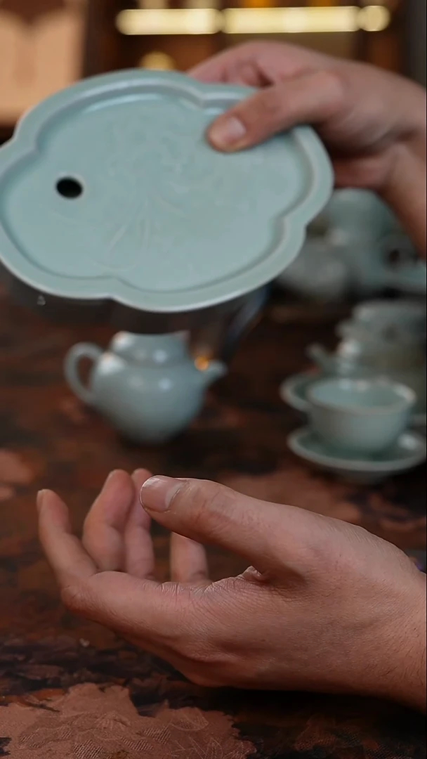 北溪堂海棠茶船-天青色