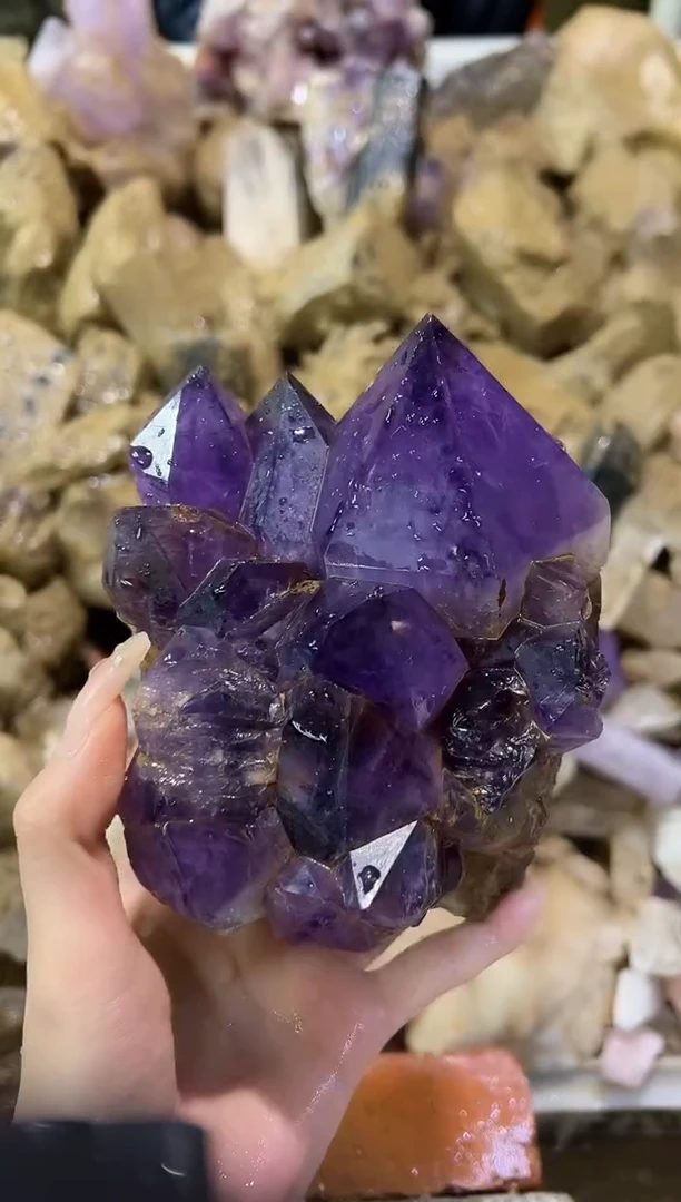 未镶嵌大型摆件（非配饰）水晶南****阁紫水晶簇 672