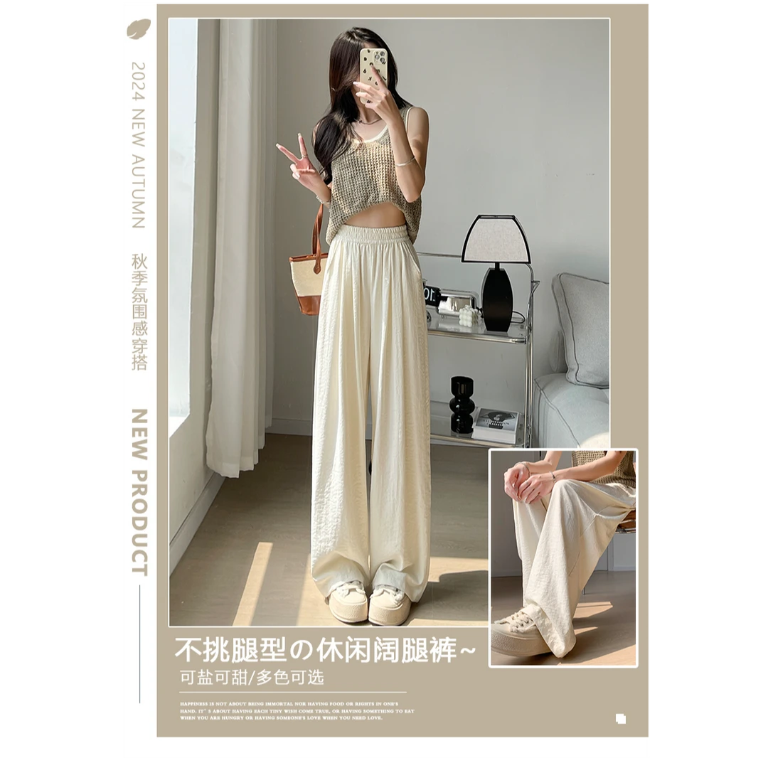 裤子女款爆款2025新款sunny肌理阔腿裤春游出行高质感 HG2052 CC