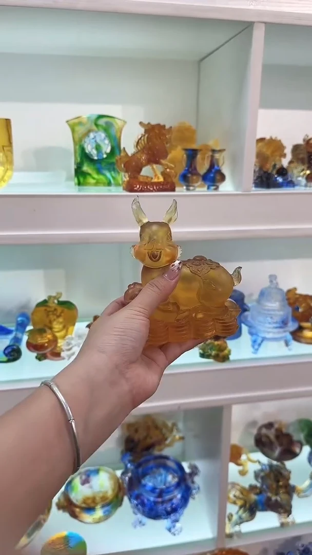 手工艺品琉璃兔子