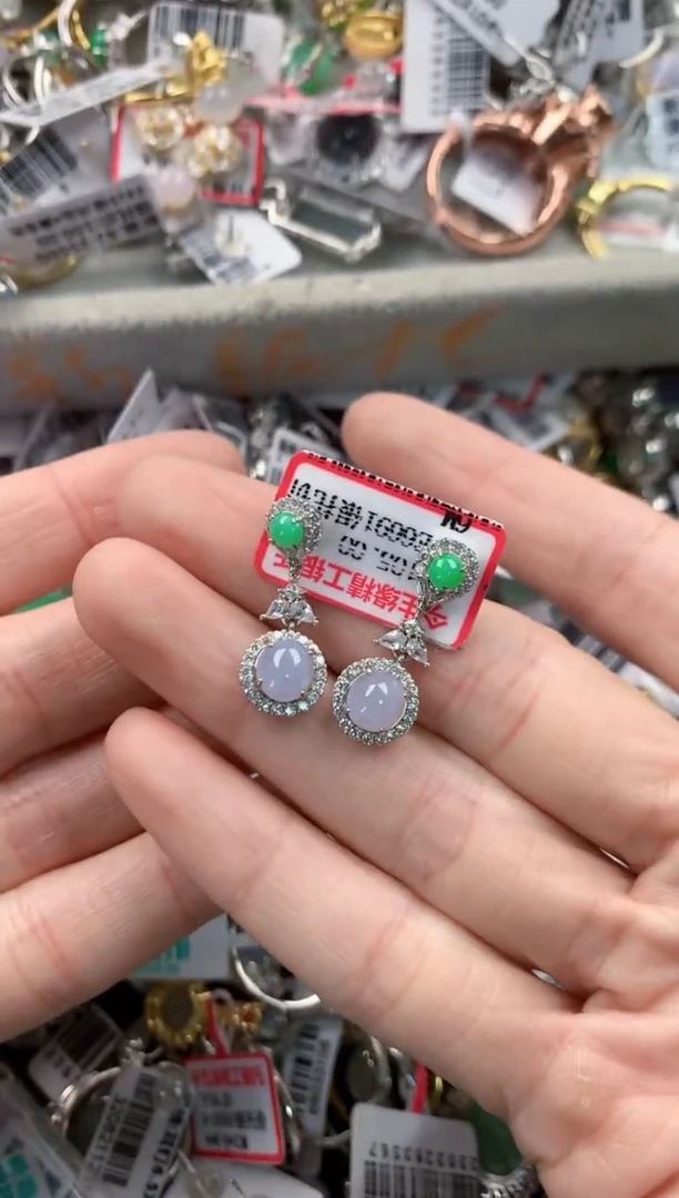 银S925镶嵌戒指翡翠4----5
