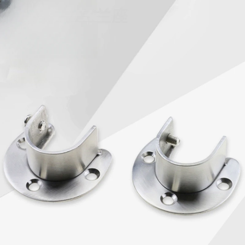 【XM】不锈钢法兰座 撑杆托 挂衣杆座衣柜管托 座加厚实心耐用