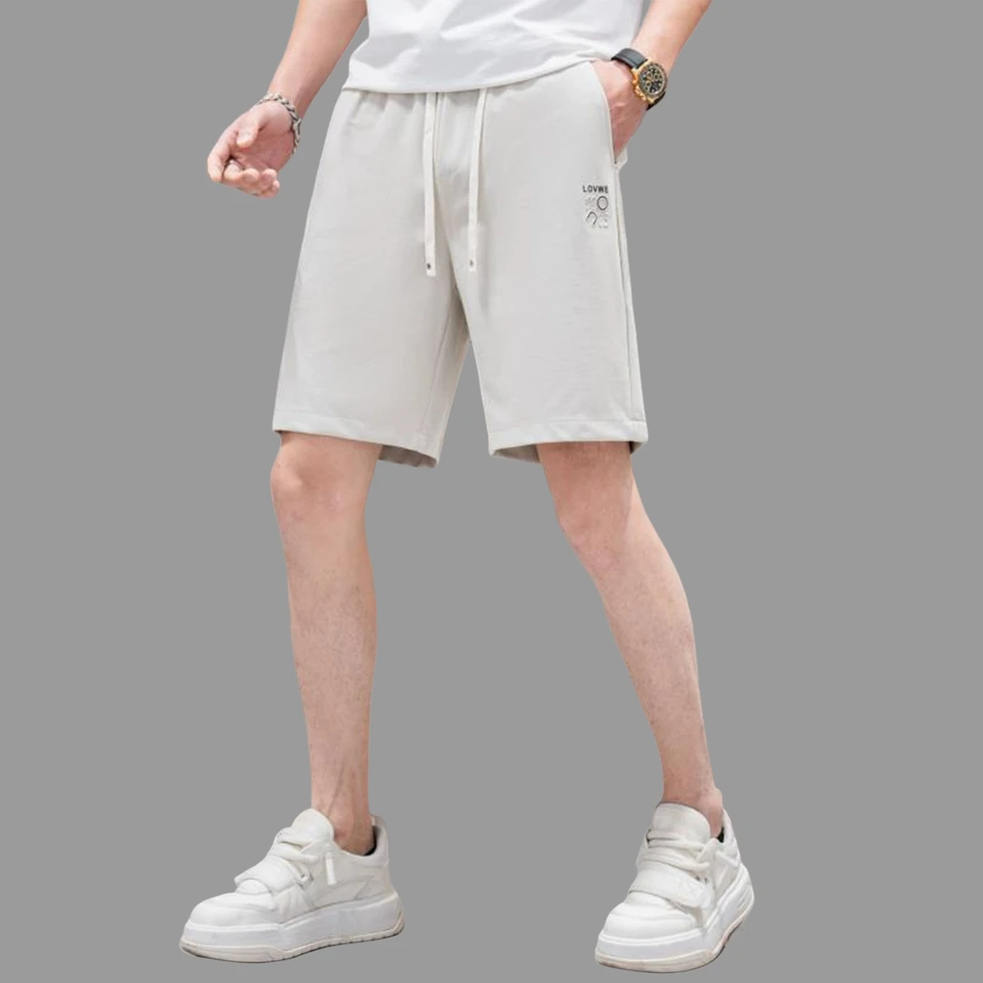 休闲短袖男士2025夏季新款时尚直筒百搭轻奢五分潮流抽绳运动中裤