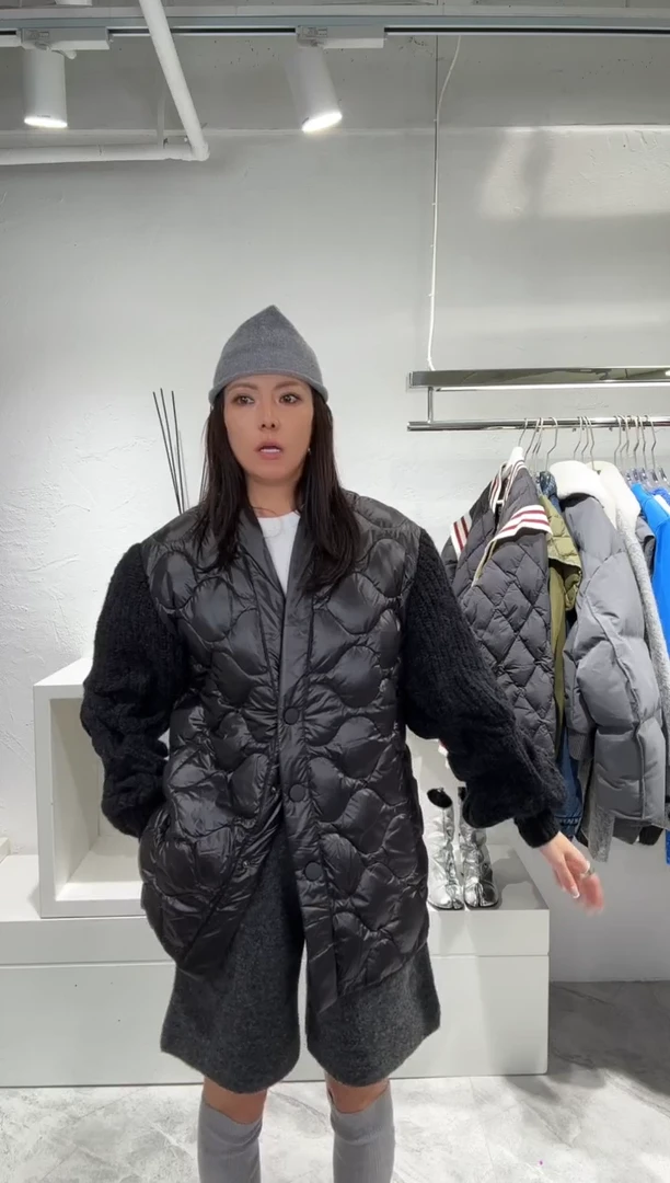 有****️针织袖羽绒 黑色S码 499