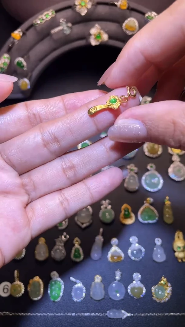 吊坠(不含链)银S925镶嵌翡翠1