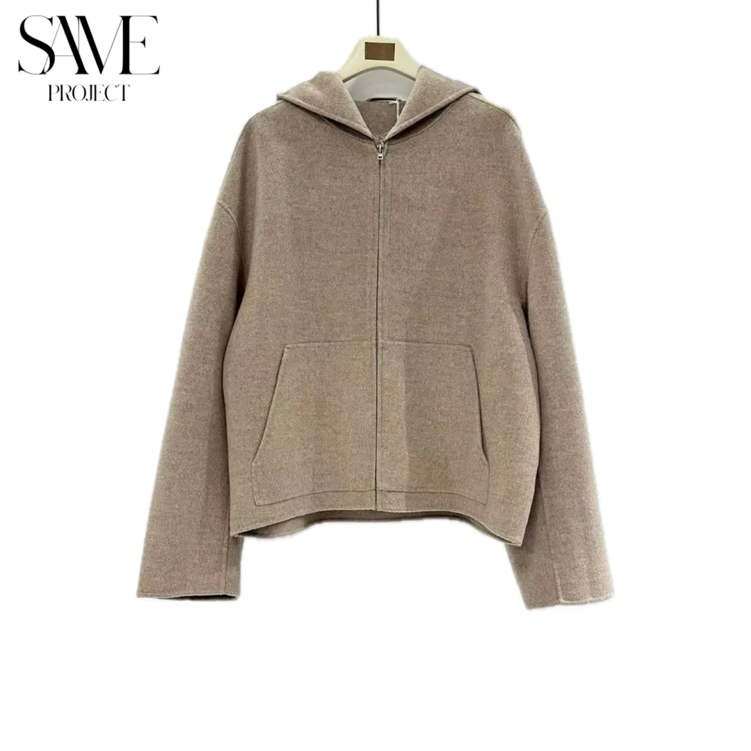 SPJ Ac风25FW「秋冬百搭显瘦羊绒羊毛连帽卫衣外套非驼绒直角版型」