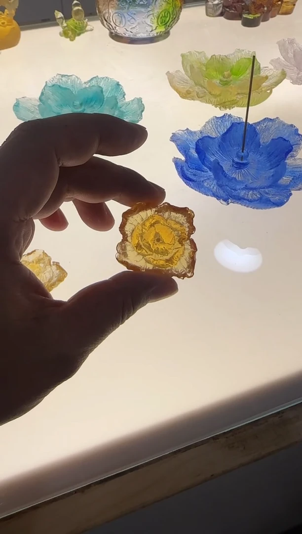 手工艺品琉璃ᥫ****?深黄色香插