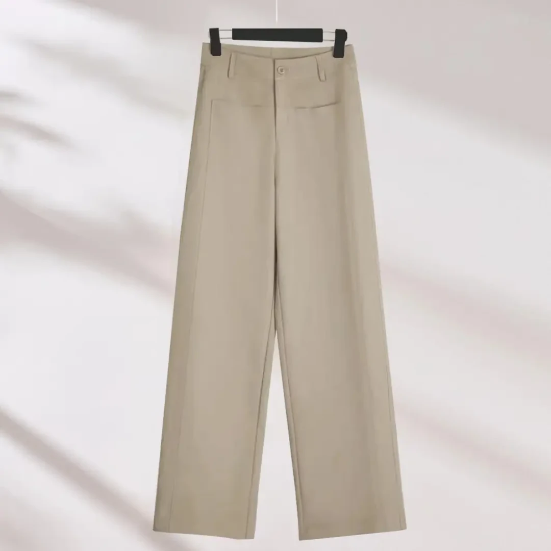 【现货新款】时尚高腰气质法式设计感气质百搭直筒裤妈妈裤