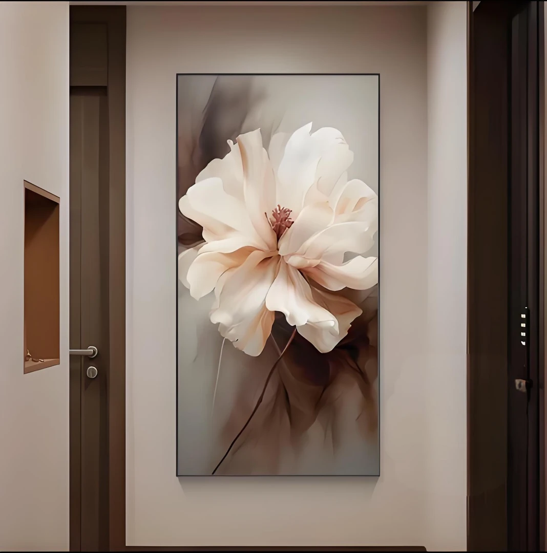 绽放芳华晶瓷哑光高级感玄关装饰画立体感客厅沙发背景墙壁挂画