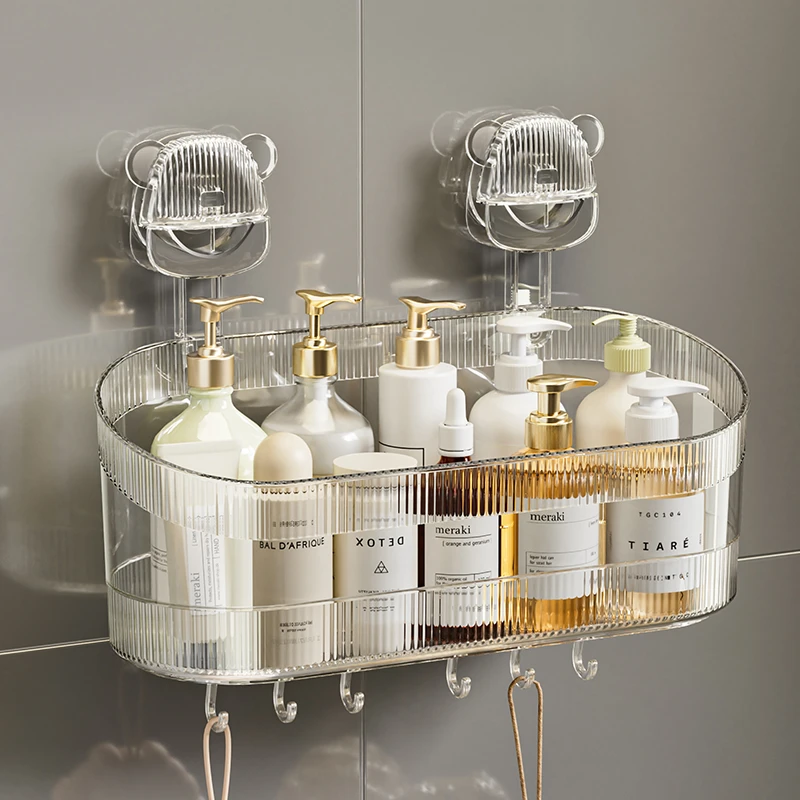 吸盘式节约空间塑料浴室角架架子免打孔洗漱台台面壁挂式