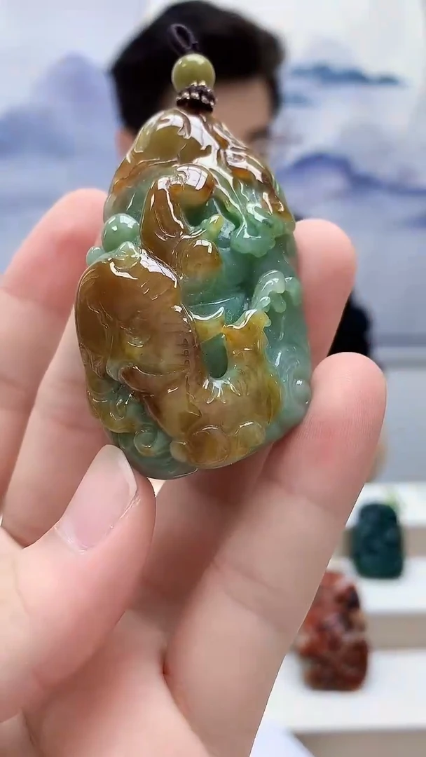 未镶嵌定制翡翠5163bb-毛货挂件14