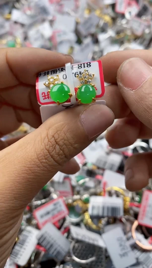 银S925镶嵌戒指翡翠13               7