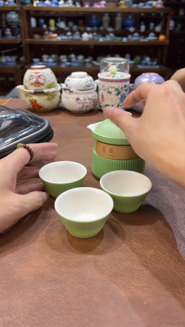 真的很便宜超好看会开片的旅行茶具