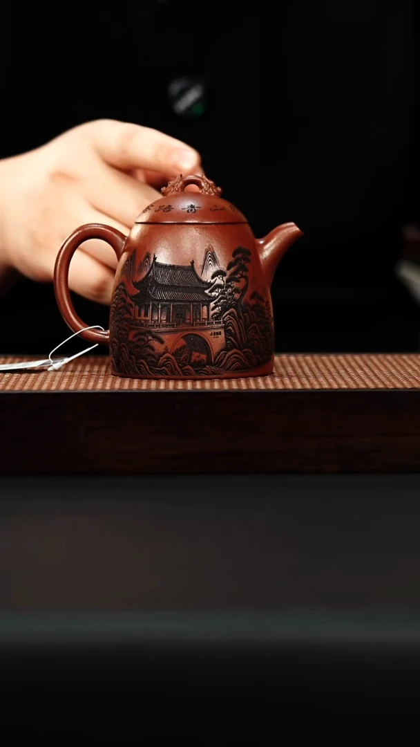 茶壶紫砂宜兴紫砂 秦权壶 红皮龙 杨三琴
