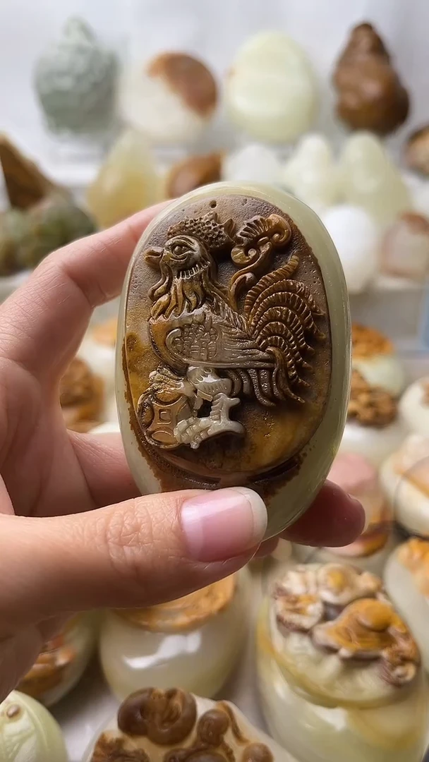 石材古青石棉纹正常不退换鸡