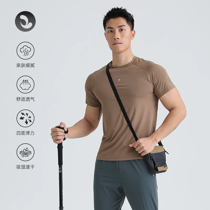 SOSOLEMON 夏季训练男跑步徒步运动速干衣长短袖健身透气城市机能