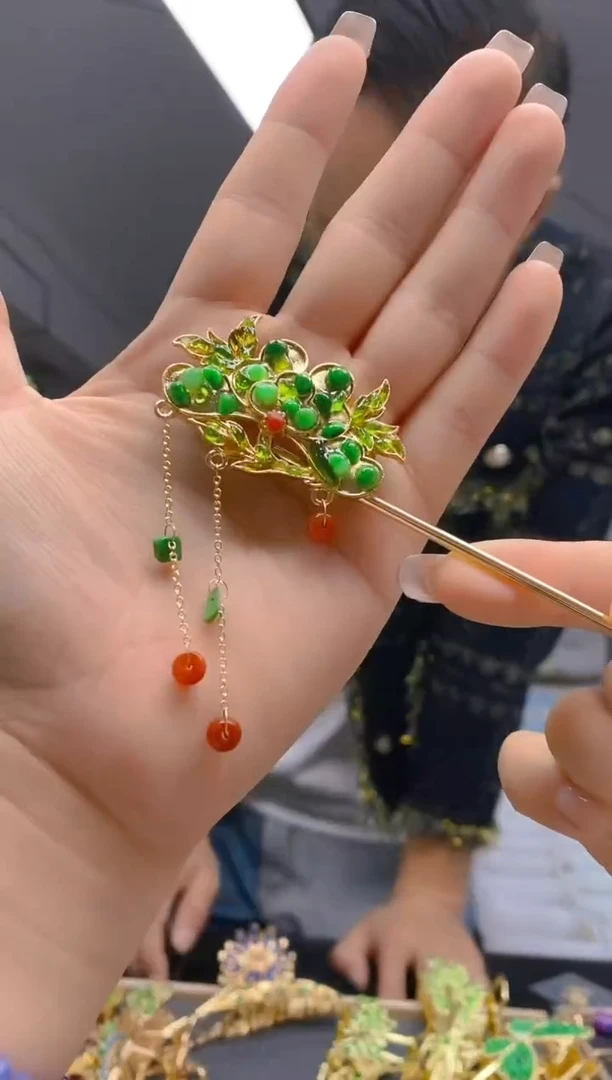 【闪购商品】翡翠耳饰合金306翡翠发簪