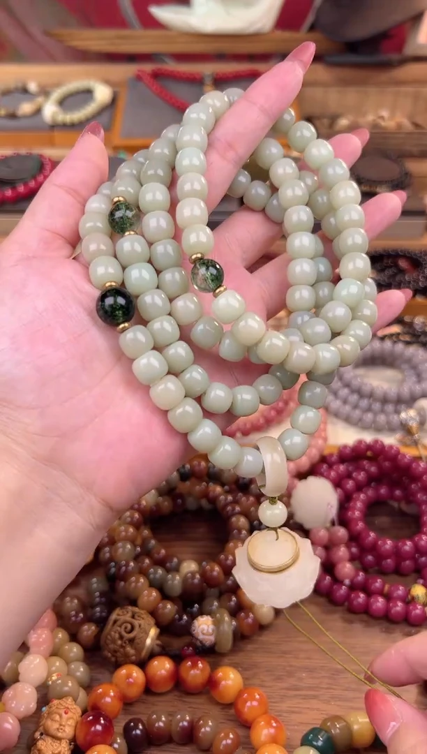 【闪购商品】菩提根/象牙果手串绿影幽幽流苏款+3香