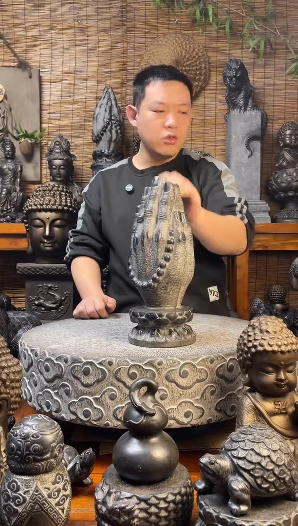 石材34佛手天然青石雕刻